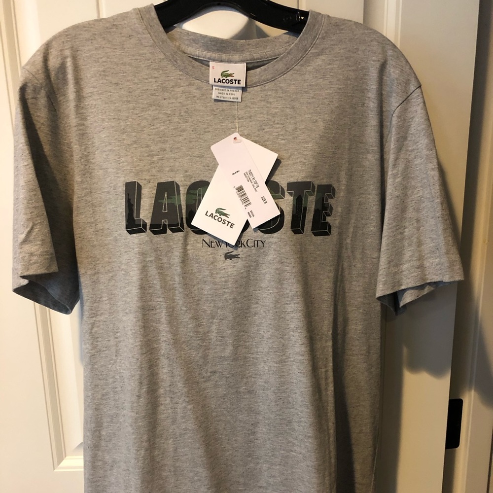 Lacoste Men's tshirt New York M NWT gray